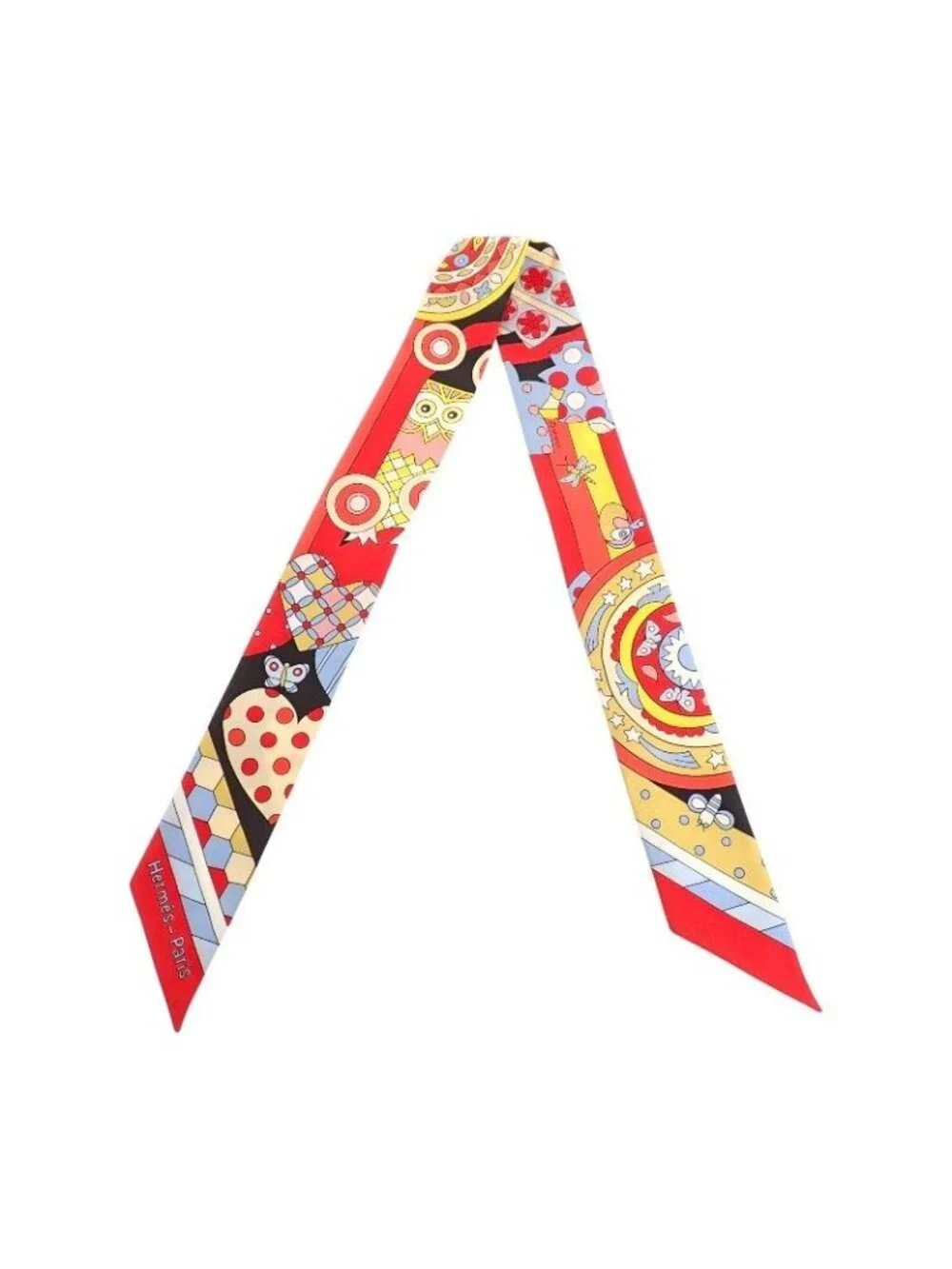 Hermes Twilly les Murmures de la Foret 08 Scarf Silk Red